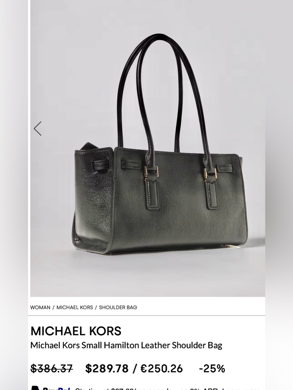 Michael Kors Black Leather Tote with Gold Accent Lock - Picture 9 of 16